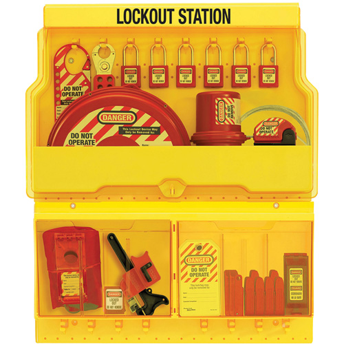 Standard Valve & Electrical Deluxe Lockout Station, Thermoplastic Padlocks, 32 Padlock Capacity, Padlocks Included OSI Industrial Sales