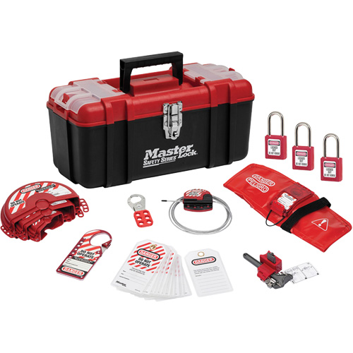 Trousse de cadenassage standard avec cadenas en thermoplastique Zenex, Ensemble Vanne, 13 composants compris OSI Industrial Sales