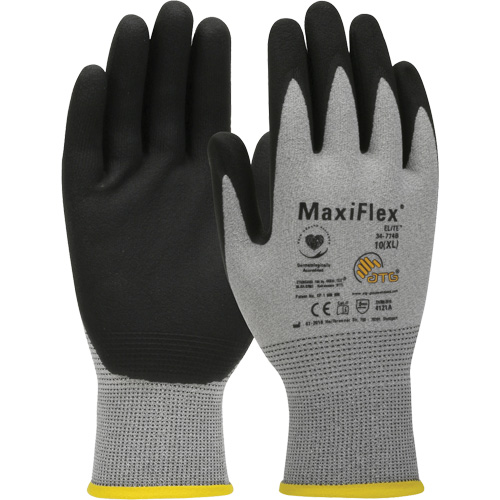 Gants compatibles avec les &eacute;crans tactiles ultral&eacute;gers ATG MaxiFlex Elite, Grand, R&ecirc;vetement Nitrile, Calibre 18, Enveloppe en Nylon OSI Industrial Sales