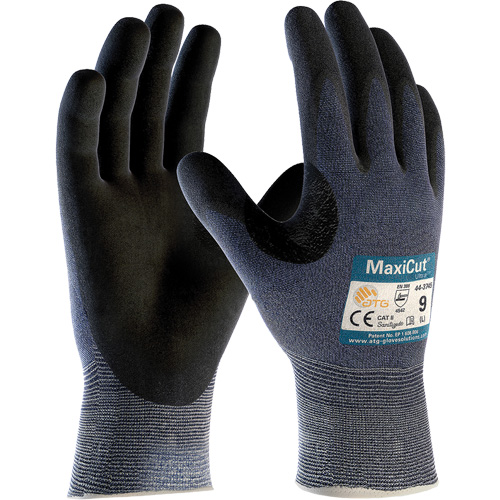 Gants r&eacute;sistants aux coupures compatibles avec les &eacute;crans tactiles ATG MaxiCut Ultra, Taille T-petit, Calibre 15, Rev&ecirc;tement Nitrile, Enveloppe en Fil technique, ASTM ANSI niveau A3/EN 388 niveau 5/EN 388 niveau C OSI Industrial Sales
