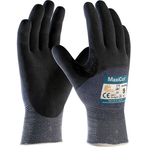 ATG MaxiCut&reg; Ultra Seamless Knit Cut Resistant Gloves, Size Large, 15 Gauge, Nitrile Coated, Engineered Yarn Shell, ASTM ANSI Level A3/EN 388 Level 5/EN 388 Level C OSI Industrial Sales