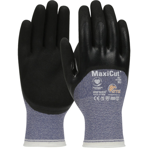ATG MaxiCut&reg; Oil Cut-Resistant Gloves, Size Large, 15 Gauge, Nitrile Coated, Engineered Yarn Shell, ASTM ANSI Level A3/EN 388 Level 4/EN 388 Level C OSI Industrial Sales