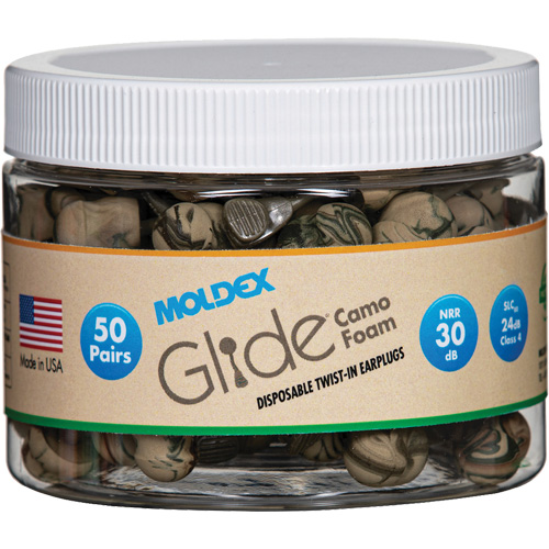 Glide&reg; Camo Foam Earplugs, Bulk - Canister OSI Industrial Sales