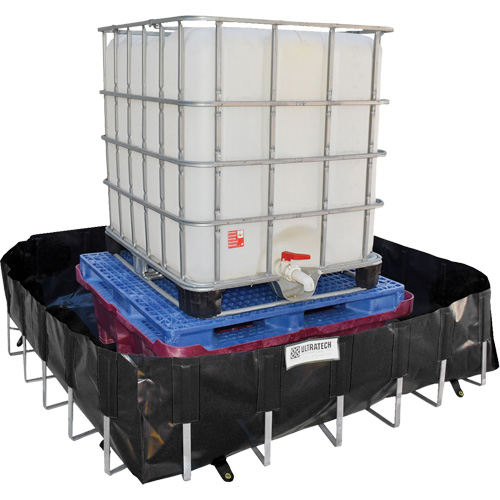 Berme de confinement des d&eacute;versements Ultra-IBC Berm, Capacit&eacute; 400 gal. US, 6' la x 6' lo x 18" h, Support en L OSI Industrial Sales