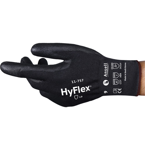 Gants r&eacute;sistant aux coupures Hyflex 11-757, Taille 8, Calibre 18, Rev&ecirc;tement Polyur&eacute;thane, Enveloppe en Intercept, ASTM ANSI niveau A7/EN 388 niveau F OSI Industrial Sales
