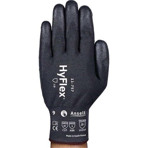 Gants r&eacute;sistant aux coupures Hyflex 11-757, Taille 8, Calibre 18, Rev&ecirc;tement Polyur&eacute;thane, Enveloppe en Intercept, ASTM ANSI niveau A7/EN 388 niveau F OSI Industrial Sales