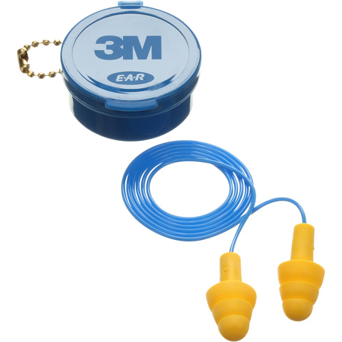 E-A-R Ultrafit Premolded Earplugs, Corded, Pair - Plastic Case, 25 dB NRR, One-Size OSI Industrial Sales