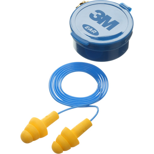 E-A-R Ultrafit Premolded Earplugs, Corded, Pair - Plastic Case, 25 dB NRR, One-Size OSI Industrial Sales