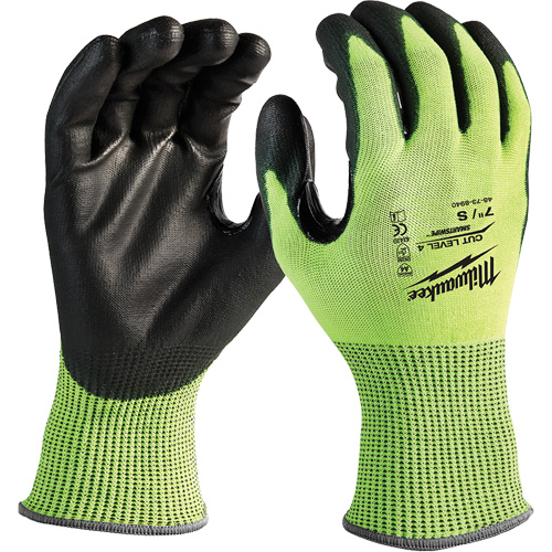 Gants haute visibilit&eacute; r&eacute;sistant aux coupures, Taille Petit, Calibre 13, Rev&ecirc;tement Nitrile/Polyur&eacute;thane, Enveloppe en Poly&eacute;thyl&egrave;ne, ANSI/ISEA 105 niveau 4 OSI Industrial Sales