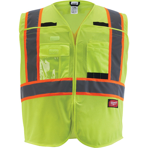 Flagman Safety Vest, High Visibility Lime-Yellow, Medium/Small OSI Industrial Sales