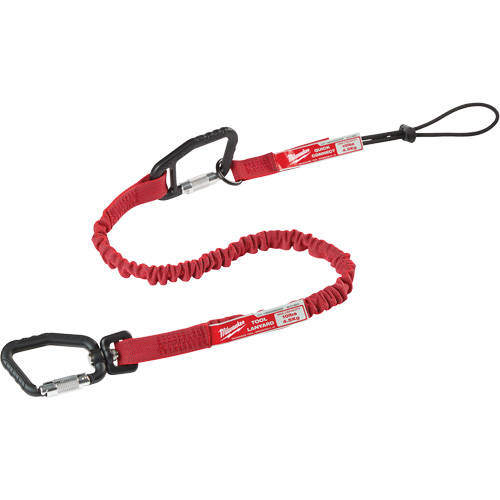 Quick-Connect Locking Tool Lanyard, Bungee, Carabiner/Loop OSI Industrial Sales