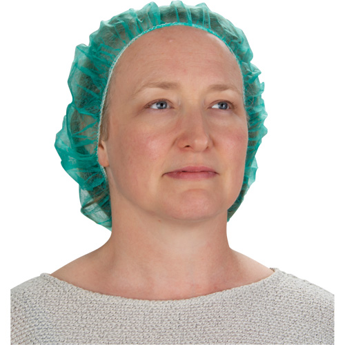 Bouffant Caps, Polypropylene, 21", Green OSI Industrial Sales