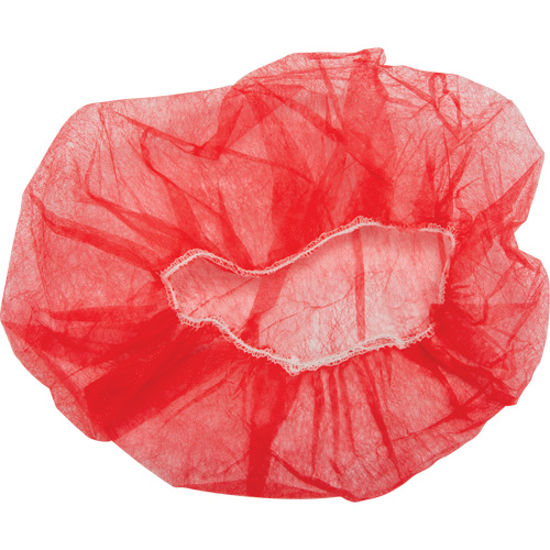 Bouffant Caps, Polypropylene, 21", Red OSI Industrial Sales