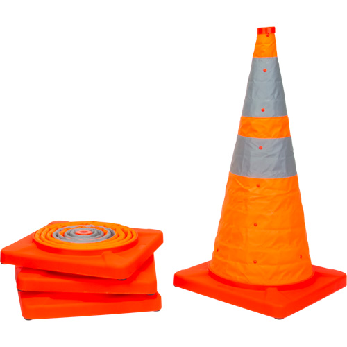 C&ocirc;ne de signalisation repliable, 28" h, Orange OSI Industrial Sales