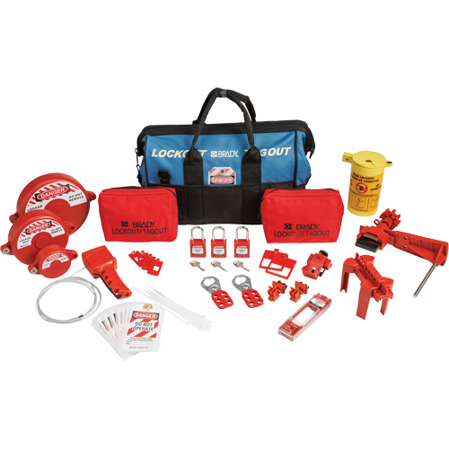 Lockout Tagout Kit with Nylon Safety Lockout Padlocks in Duffel Bag, Electrical/Valve Kit, 31 Components OSI Industrial Sales