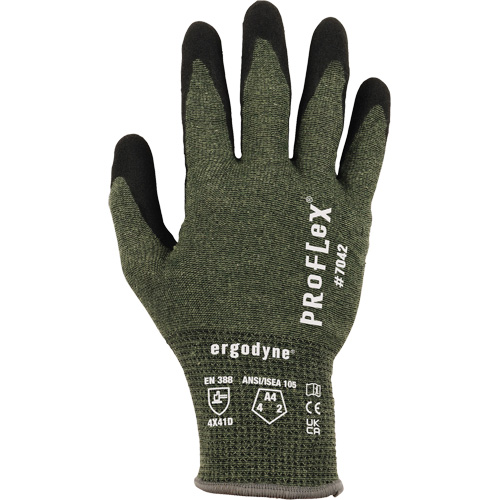 Gants r&eacute;sistant &agrave; la coupe Proflex 7042, Taille Petit, Calibre 18, Rev&ecirc;tement Nitrile, Enveloppe en Aramide, ASTM ANSI niveau A4/EN 388 niveau D OSI Industrial Sales