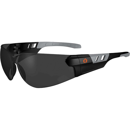 Lunettes de s&eacute;curit&eacute; sans monture Skullerz SAGA, Lentille Fum&eacute;e, Antibu&eacute;e/Anti-&eacute;gratignures, ANSI Z87+/R&eacute;pond ou surpasse la norme CSA Z94.3 OSI Industrial Sales