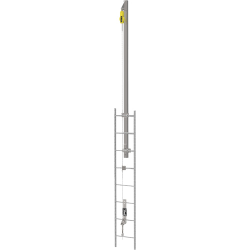 Latchways&reg; Vertical Ladder Lifeline with SRL Ladder Extension Post Kit, Stainless Steel OSI Industrial Sales