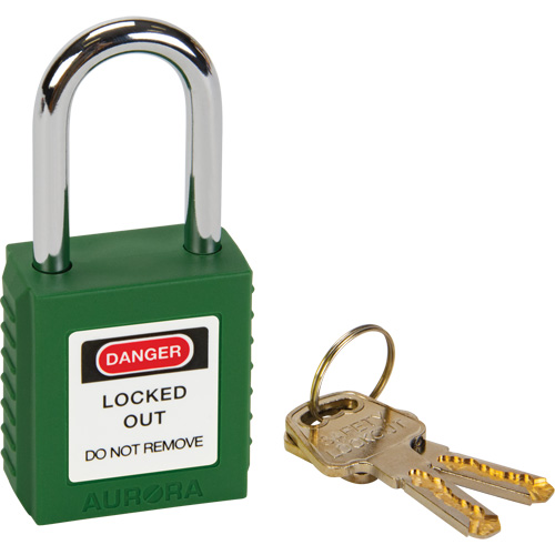 Verrouillage pour les consignations, Cadenas de s&eacute;curit&eacute;, Cl&eacute;s diff&eacute;rentes, Thermoplastique, Largeur de 1-1/2" OSI Industrial Sales