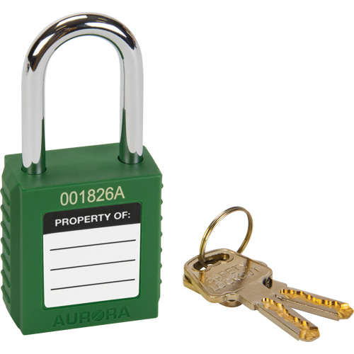Verrouillage pour les consignations, Cadenas de s&eacute;curit&eacute;, Cl&eacute;s diff&eacute;rentes, Thermoplastique, Largeur de 1-1/2" OSI Industrial Sales