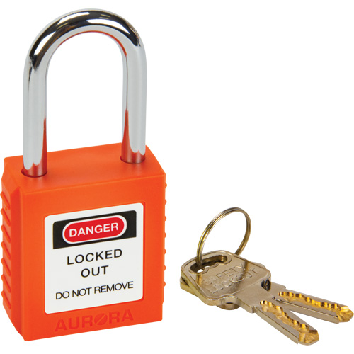 Verrouillage pour les consignations, Cadenas de s&eacute;curit&eacute;, Cl&eacute;s diff&eacute;rentes, Thermoplastique, Largeur de 1-1/2" OSI Industrial Sales