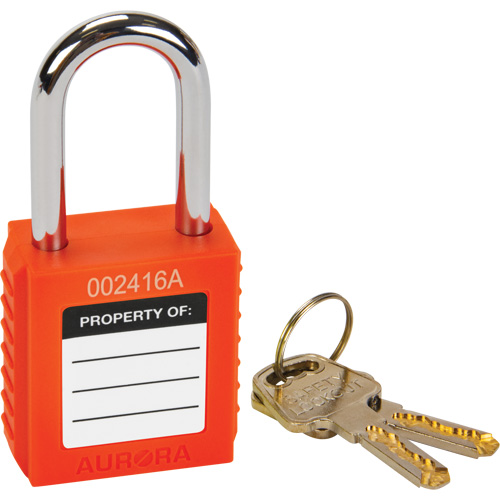 Verrouillage pour les consignations, Cadenas de s&eacute;curit&eacute;, Cl&eacute;s diff&eacute;rentes, Thermoplastique, Largeur de 1-1/2" OSI Industrial Sales