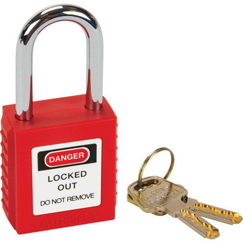 Lock for Lockouts, Safety Padlock, Keyed Different, Thermoplastic, 1-1/2" Width OSI Industrial Sales