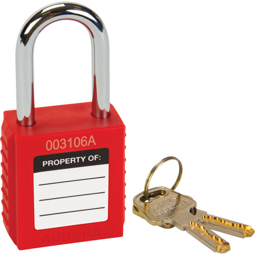 Lock for Lockouts, Safety Padlock, Keyed Different, Thermoplastic, 1-1/2" Width OSI Industrial Sales