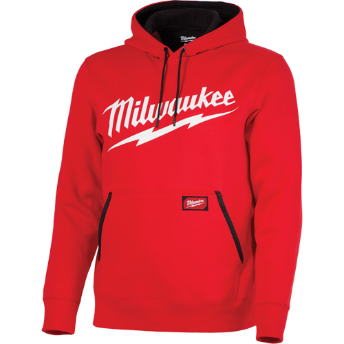 Chandail &agrave; capuchon de poids moyen avec logo Milwaukee, Hommes, Petit, Rouge OSI Industrial Sales
