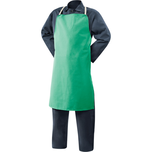 Tablier en coton ignifuge Weldlite, Salopette, 36" lo, Vert OSI Industrial Sales
