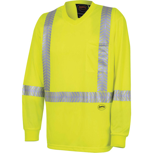 6905A Ultra-Cool Ultra-Breathable Long-Sleeved Safety Shirt, X-Small, High Visibility Lime-Yellow OSI Industrial Sales