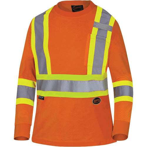 6968 Bird's-Eye Women's Safety T-Shirt, Polyester, X-Small, High Visibility Orange OSI Industrial Sales