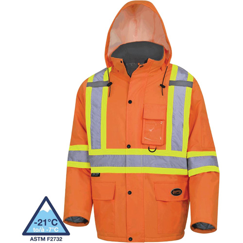 5030 Manteau de s&eacute;curit&eacute; matelass&eacute; imperm&eacute;able, Orange haute visibilit&eacute;, Petit OSI Industrial Sales