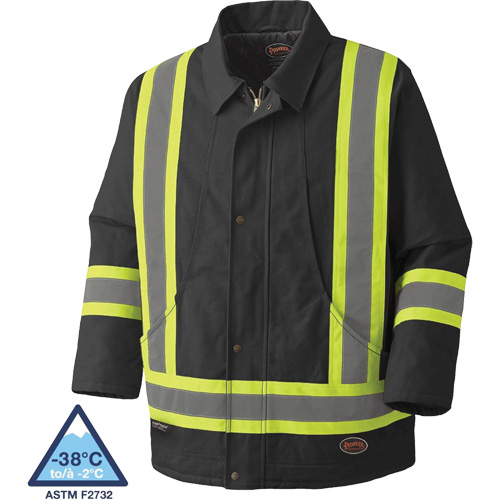 5535BKA Manteau en toile de coton matelass&eacute;e, Noir, T-petit OSI Industrial Sales