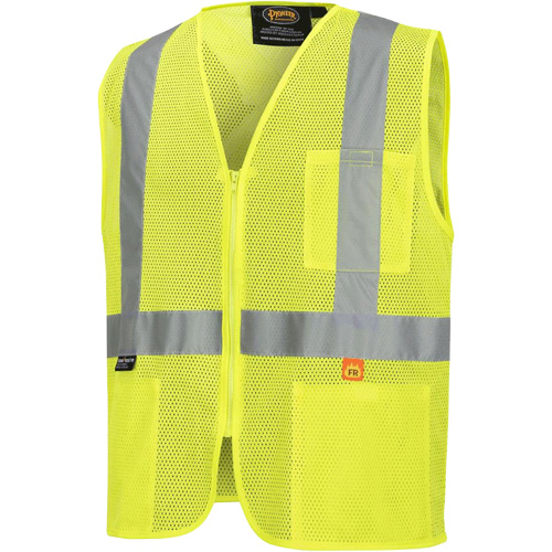 6944 FR Safety Vest, High Visibility Lime-Yellow, Small, Polyester OSI Industrial Sales