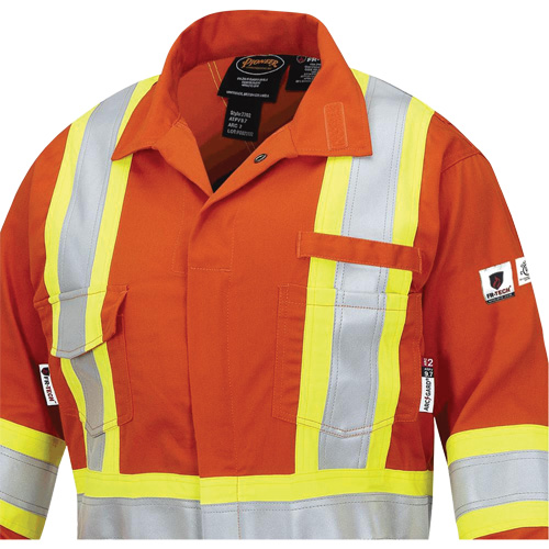 7702W Combinaison FR-Tech ignifuge/contre les arcs pour femme, Taille T-petit, Orange haute visibilit&eacute;, 10 cal/cm² OSI Industrial Sales