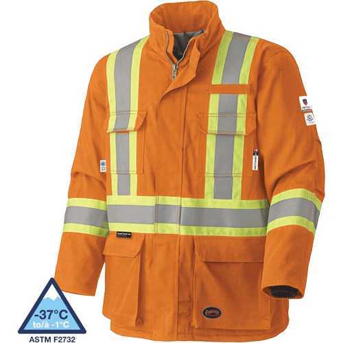 5533 Manteau de s&eacute;curit&eacute; ignifuge, Petit, Orange haute visibilit&eacute;, 58 cal/cm² OSI Industrial Sales