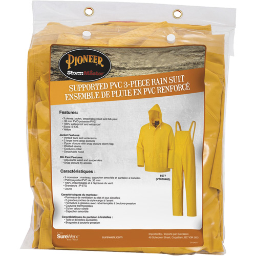 577 V&ecirc;tements imperm&eacute;ables 3 morceaux, Polyester/PVC, 6T-Grand, Jaune OSI Industrial Sales