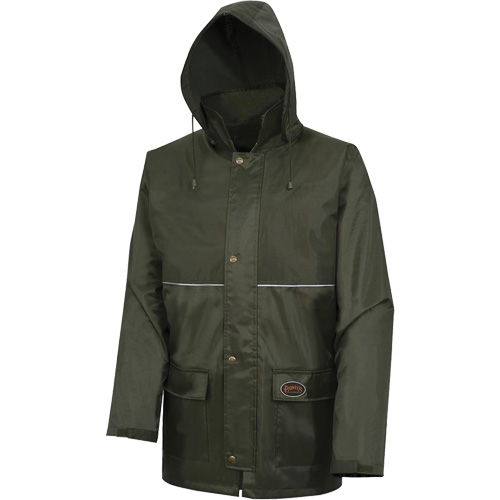 D8120J Manteau &agrave; capuchon ind&eacute;chirable Nailhead pour planteur d'arbres, Polyester/PVC, T-petit, Vert OSI Industrial Sales