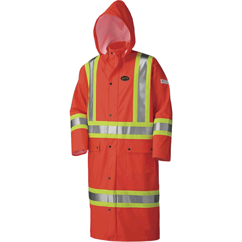5896 Flame Resistant Waterproof Long Coat, Small, High Visibility Orange OSI Industrial Sales