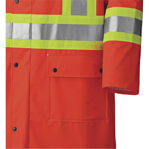 5896 Flame Resistant Waterproof Long Coat, Small, High Visibility Orange OSI Industrial Sales
