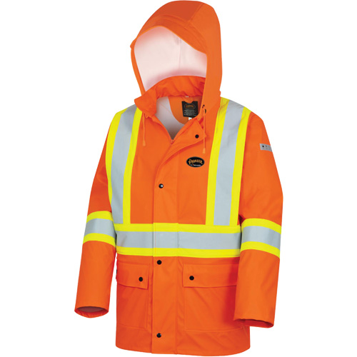 5892PKT Veste de s&eacute;curit&eacute; imperm&eacute;able &agrave; haute visibilit&eacute; ignifuge, T-petit, Orange haute visibilit&eacute; OSI Industrial Sales