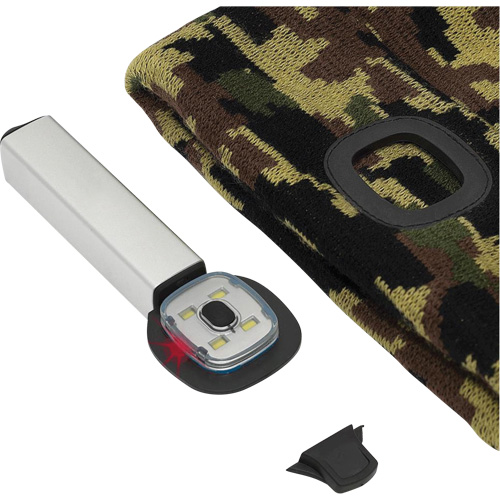 5677 Tuque en tricot avec lampe frontale &agrave; DEL, Doublure en Molleton, Taille unique, Camo OSI Industrial Sales
