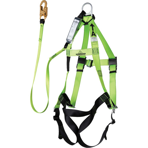 FBH-10000A6440-6 Contractor Series Safety Harness with Shock Absorbing Lanyard, Harness/Lanyard Combo OSI Industrial Sales