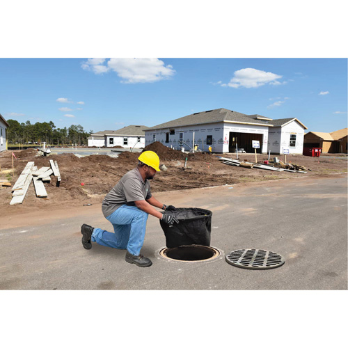 Round Ultra-Drain Guard&reg; Catch Basin Insert with Overflow Port, Oil & Sediment, 25" - 29" L x 25" - 29" W OSI Industrial Sales