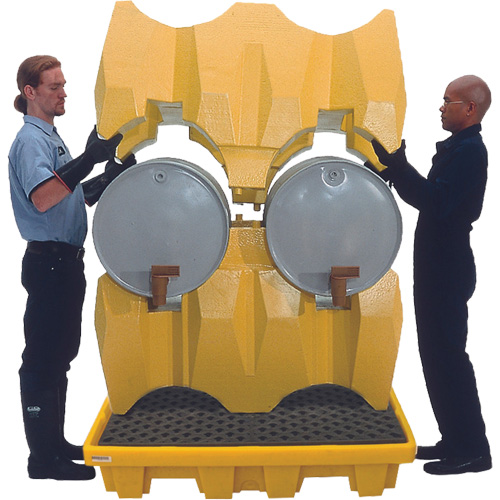 Syst&egrave;me de confinement Ultra-Drum avec drain pour 4 barils, 53" lo x 53" la x 77,8" ha, 3000 gal. US Capacit&eacute; OSI Industrial Sales