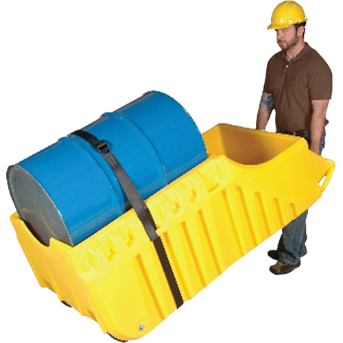 Drum Dolly, 26.5" L x 26.5" W x 5" H, 800 US gal. Spill Cap. OSI Industrial Sales