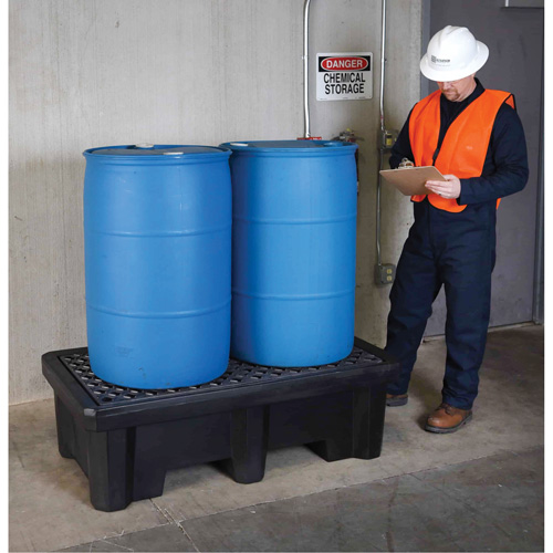 2-Drum Economy Ultra-Spill Pallet&reg;, 66 US gal. Spill Capacity, 53" x 29" x 16.5" OSI Industrial Sales