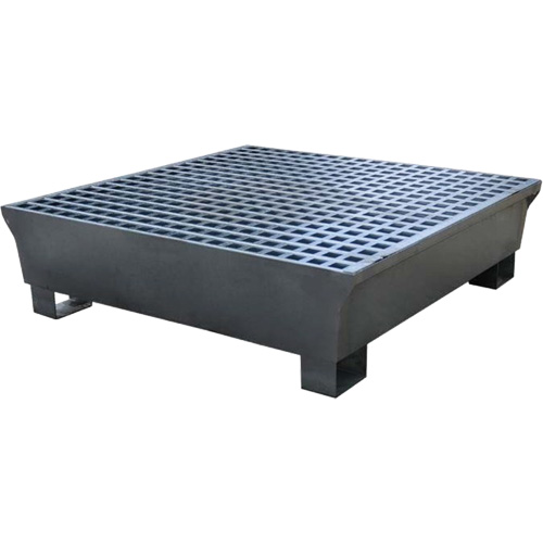 Ultra-Spill Pallet en acier, 4 barils, Capacit&eacute; de d&eacute;versement 68 gal. US, 49,1" x 47,1" x 10,9" OSI Industrial Sales