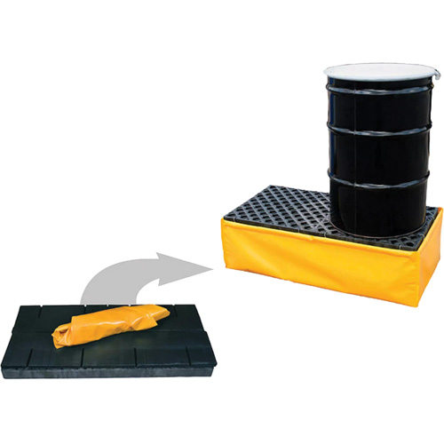 2-Drum Flexible Ultra-Spill Pallet&reg;, 66 US gal. Spill Capacity, 48" x 24" x 14" OSI Industrial Sales